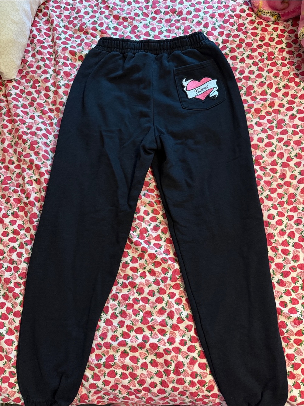 Gymshark Black Sweatpants with Pink Logo Accent - Picture 2 of 2